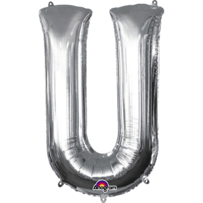 Ballon Foil MiniShape Lettre "U" argent