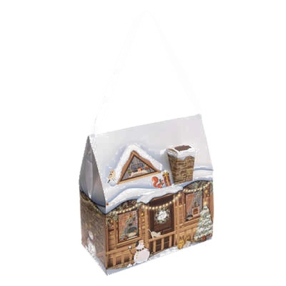 Boîte Sac Chalet Noël 25X12X25Cm