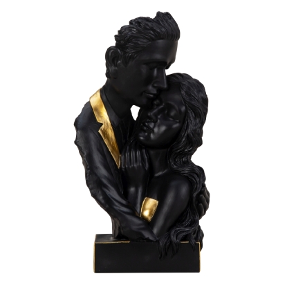 Scuplture couple black/golden 30x16cm
