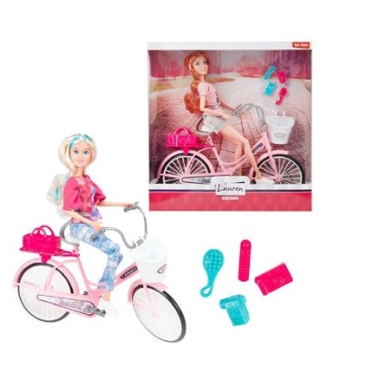 LAUREN Poupée adolescente sur vélo av ac