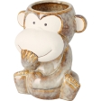 Pot de fleur singe 13x11x16cm 3ass