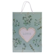 Sac Cadeau En Papier Blanc/Vert 34 Cm