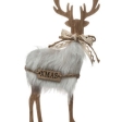 Déco renne bois fourrure 21cm