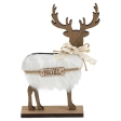 Déco renne bois fourrure 21cm