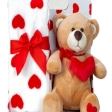 Ours Peluche Coeur 23Cm Couverture 90X75