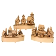Déco Noël scène en bois musicale 17x21cm