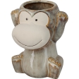 Pot de fleur singe 13x11x16cm 3ass