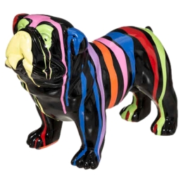 Statue chien plastique peint 25x13x19cm