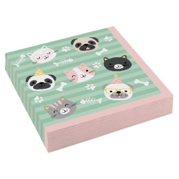 20 Serviettes Hello Pets 33 x 33 cm