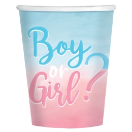 8 Gobelets papier The Big Reveal  250 ml