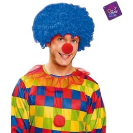 Perruque Cheveux bouclés bleus 80 g