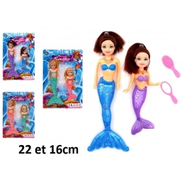 2 Poup�es Sir�ne Articul�e 22 et 16Cm