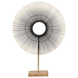 Sculpture en métal "soleil" sur socle en