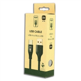 PLUGIT USB-A MICRO USB CABLE 2M BLACK NY