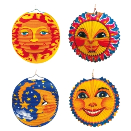 Lanterne Soleil & Lune Papier Assortis 2