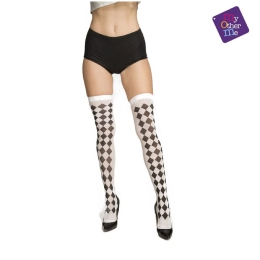 BAS TAILLE U ARLEQUINE BLANC ET NOIR